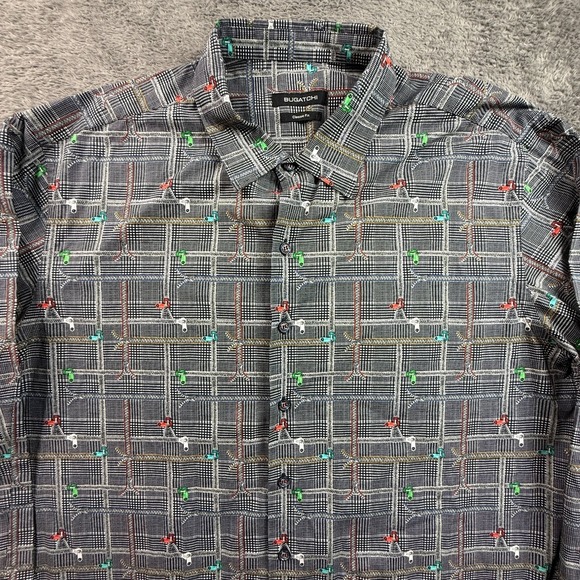 Bugatchi Other - Bugatchi Mens XL Button Up Shirt Classic Fit Plaid Print Long Sleeve Cotton